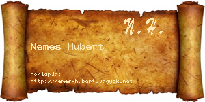 Nemes Hubert névjegykártya